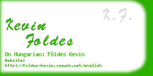 kevin foldes business card